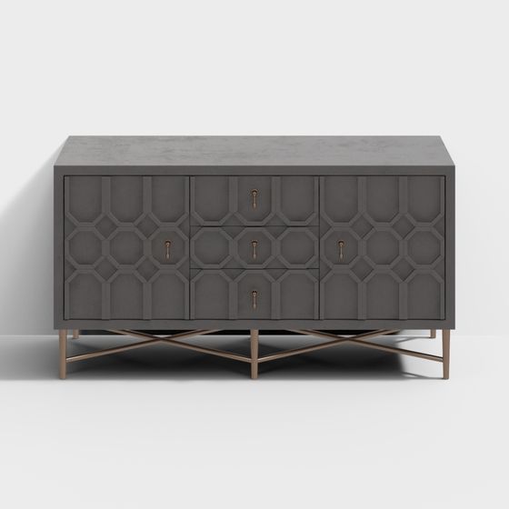 Urban Geometric Cabinet 3D model for Modern Decor