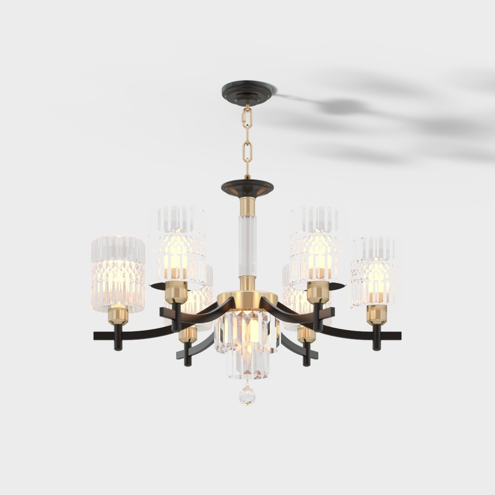 Elegant Low-Poly Chandelier 3D model