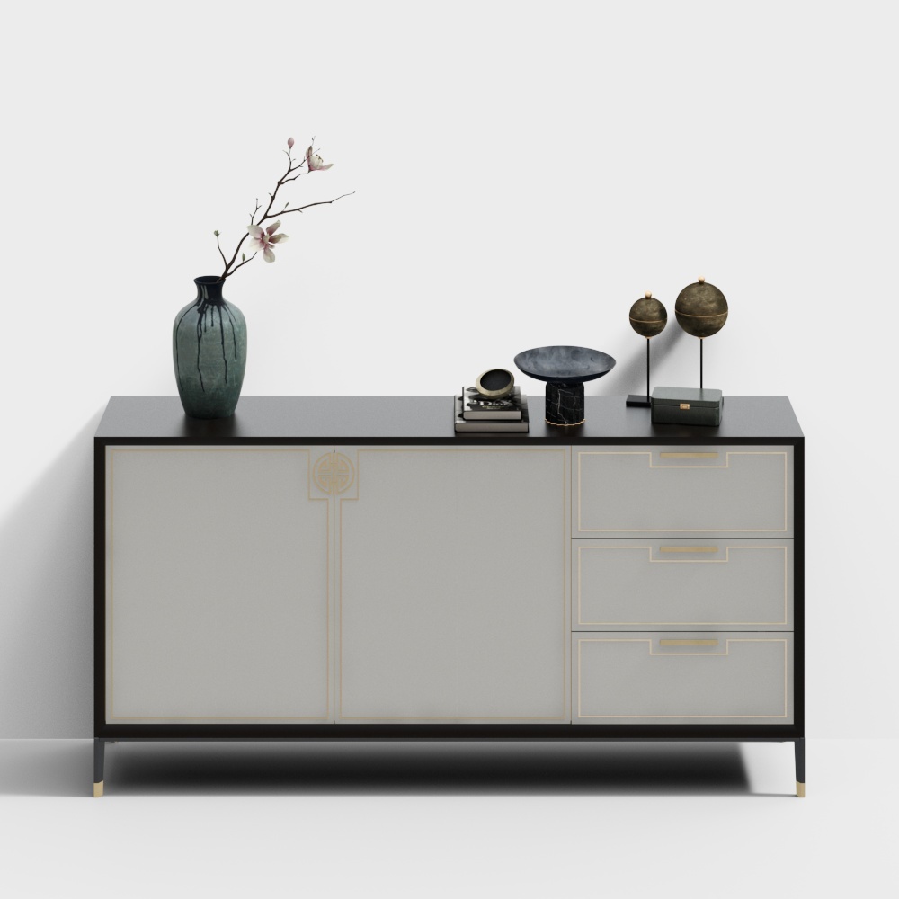 Nouveau style chinois - cabinet d'entrée décoratif