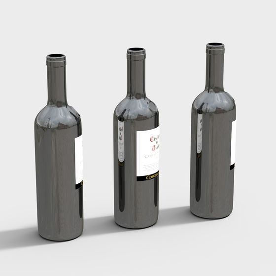 Stylish Bottle 3D Model in Gray for Beverage Display