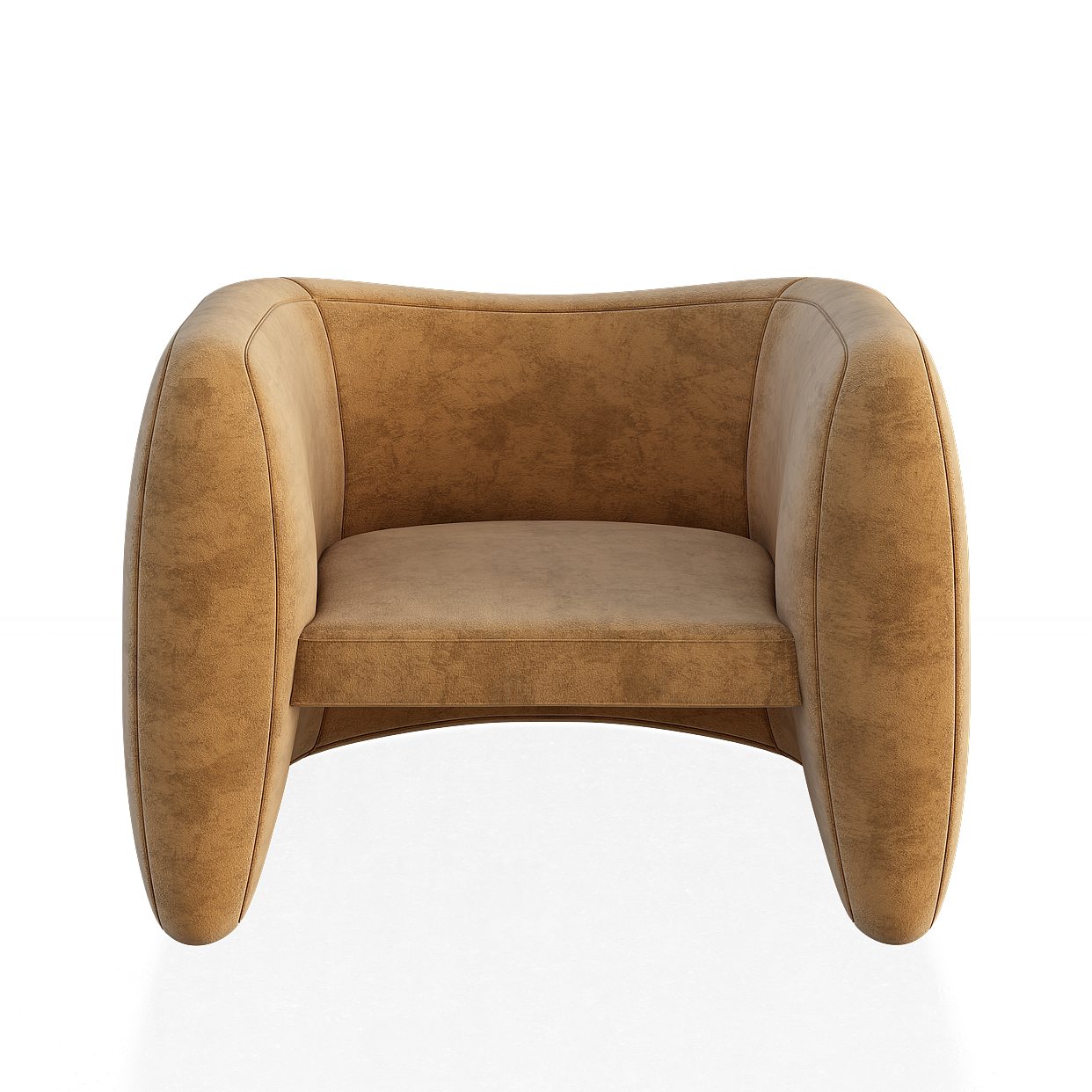 Elegant Modern Armchair 3D Model – Velvet Upholstery