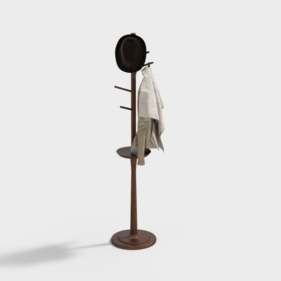 Italian Light Luxury Coat Rack 3D Model for Elegant Entryways