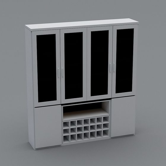 Modern Minimalist Storage Wine Cabinet 3D model