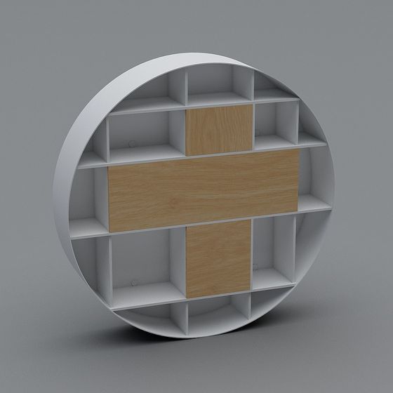 Elegant Curved Bookshelf 3D model