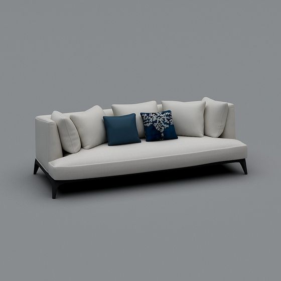 Elegant Minimalist 3D Sofa Model for Modern Interiors