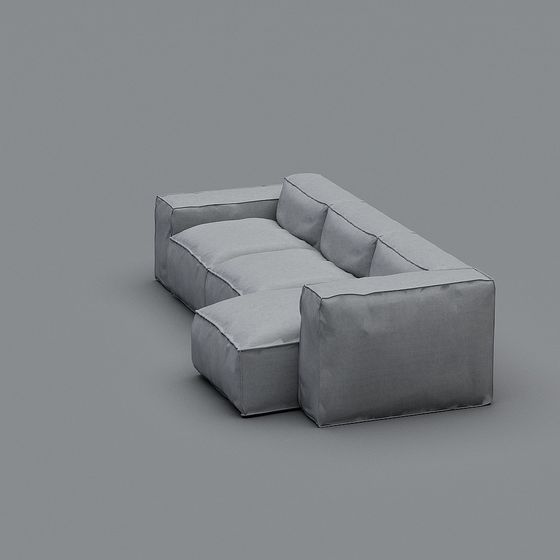 Elegant Low-Polygon Sofa 3D model for Modern Spaces