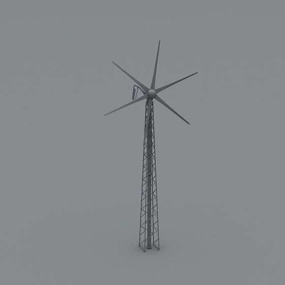 Modern Low-Poly Wind Turbine 3D model