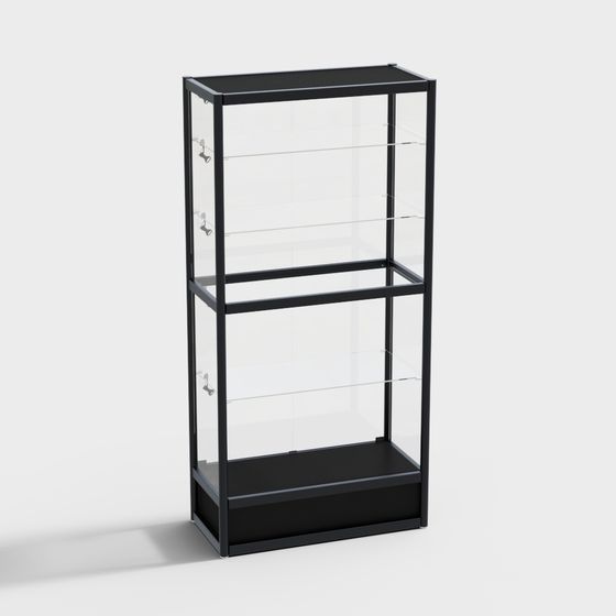 Elegant Low-Poly Display Cabinet 3D model