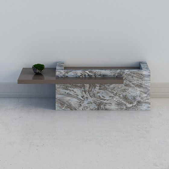 Marble Floating Table 3D model