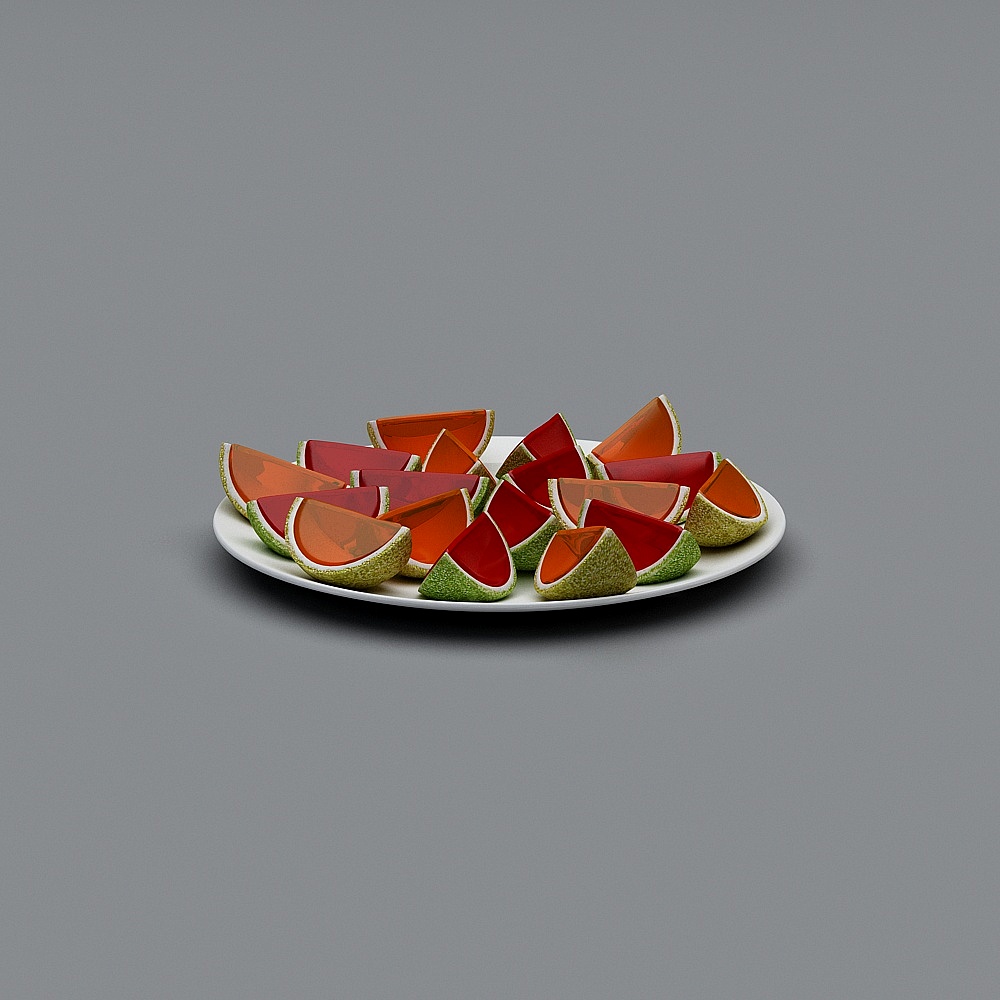 Summer Fruit Plate 3D model