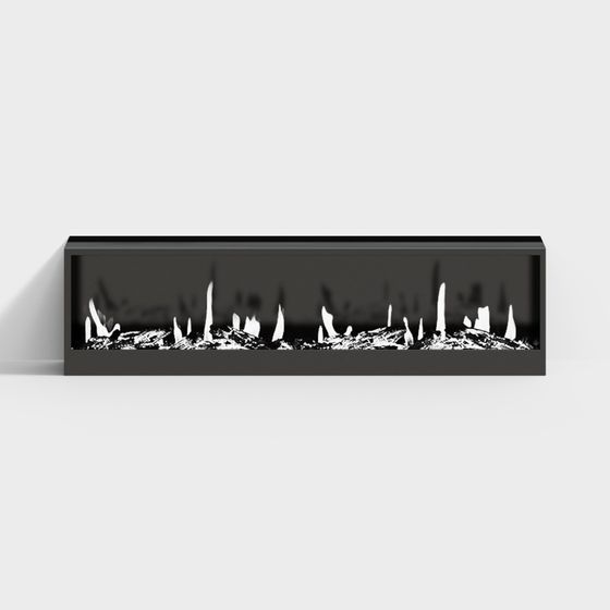 Contemporary Black Metal Fireplace 3D model