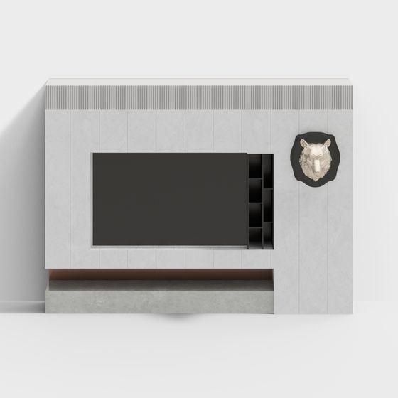 Elegant TV Cabinet 3D Model for Modern Interiors