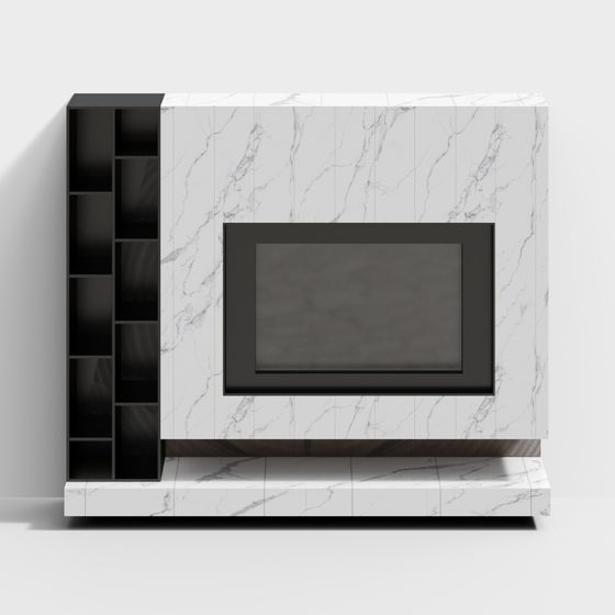 Elegant Marble TV Cabinet 3D model