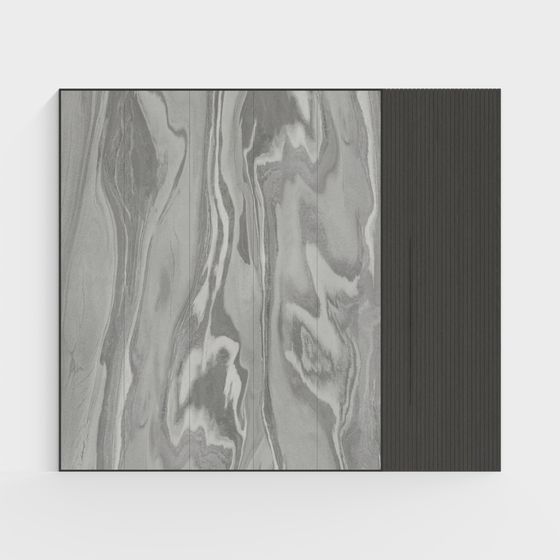 Abstract Flowing Texture Wall Panel 3D model