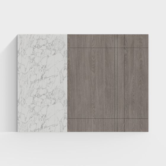 Marble & Wood Panel 3D model