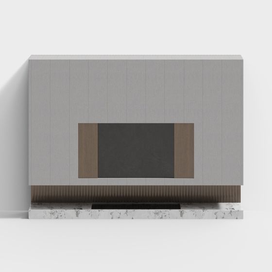 Stylish Minimalist Fireplace 3D model for Contemporary Spaces