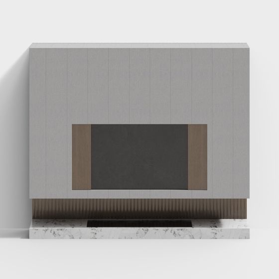 Elegant Minimalist Fireplace 3D model for Modern Spaces