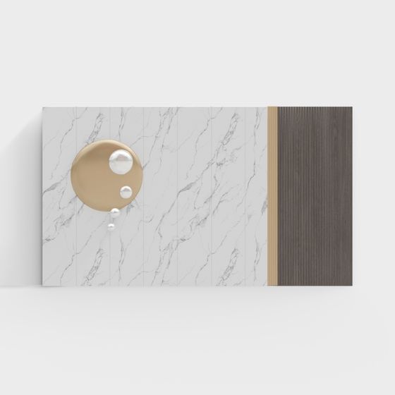 Artistic Marble and Metal Puzzle 3D model