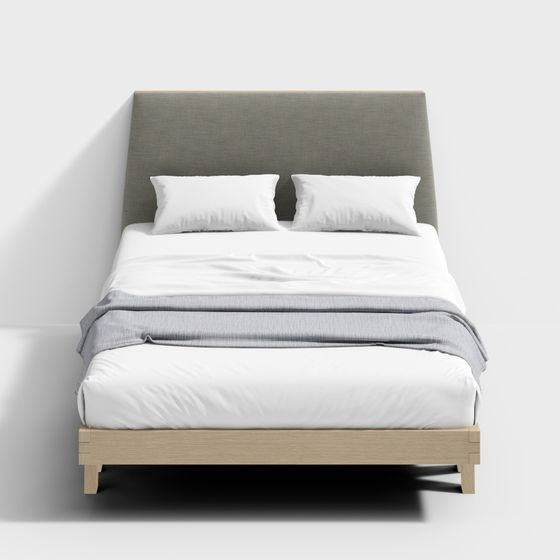 Elegant Minimalist Bed Frame 3D model