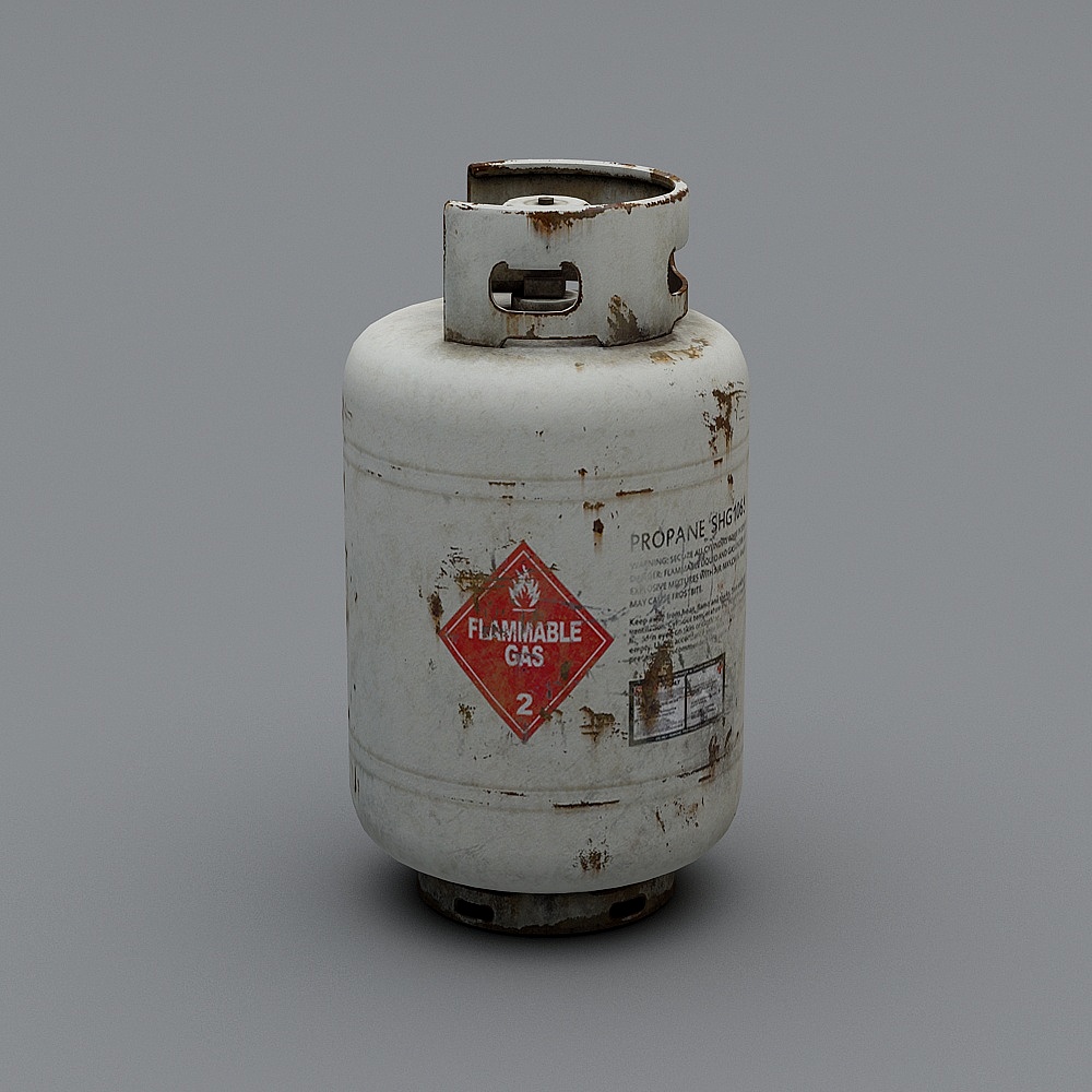 Low Poly Rusty Propane Cylinder 3D model