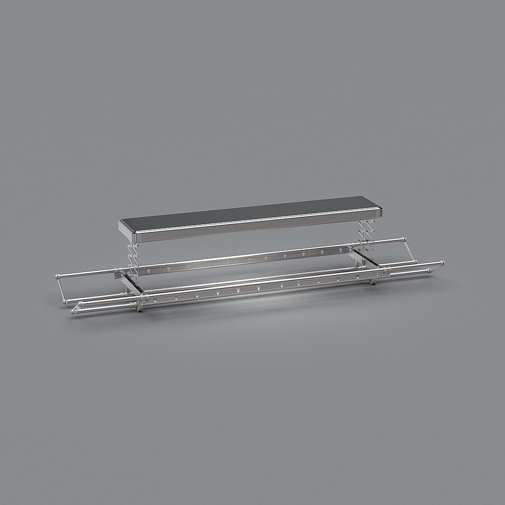 Sleek Metal Shelving 3D model