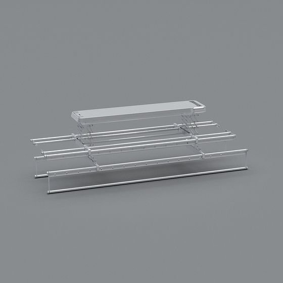 Sleek Metal Display Shelf 3D model