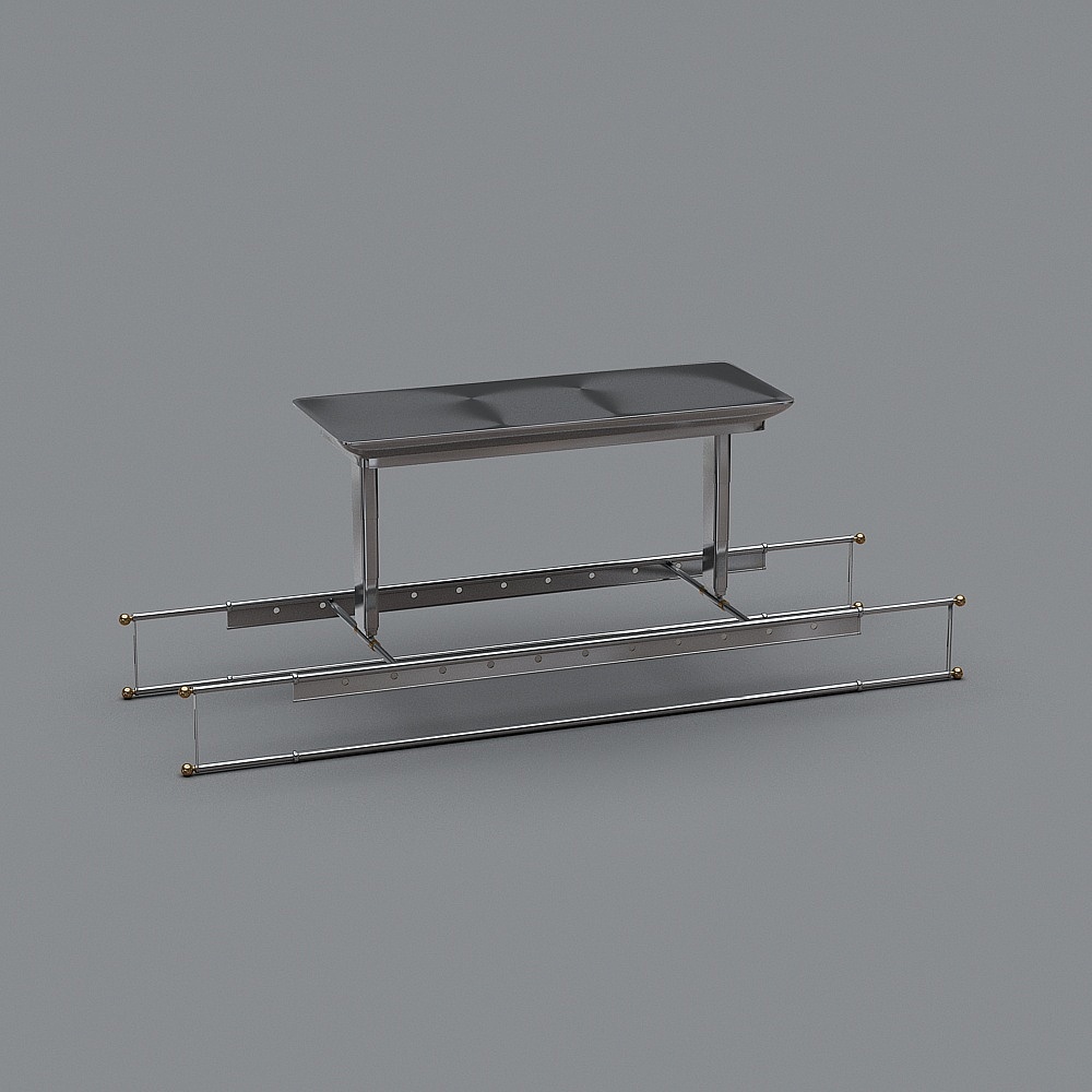 Sleek Stainless Steel Display Stand 3D model