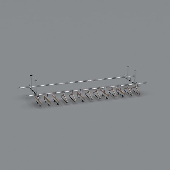 Stylish Clothing Display Rack 3D model