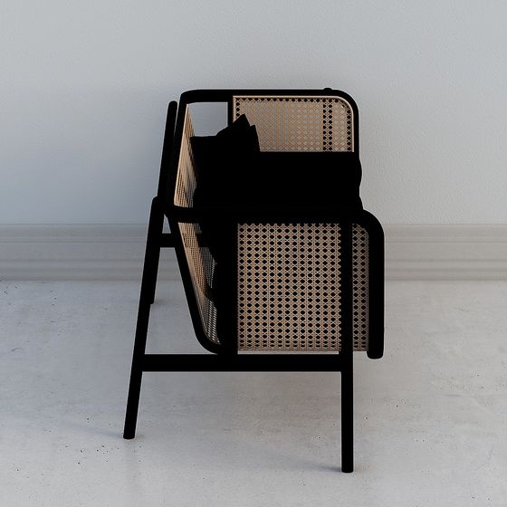 Stylish Rattan Lounge Chair 3D model for Modern Spaces