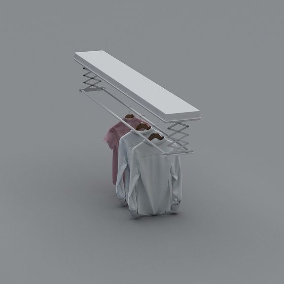 Minimalist Hanging Clothes Rack 3D model