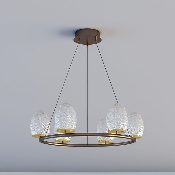 Sophisticated Low-Polygon Chandelier 3D model for Modern Interiors