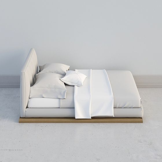 Elegant Low-Poly Bed 3D model for Modern Interiors