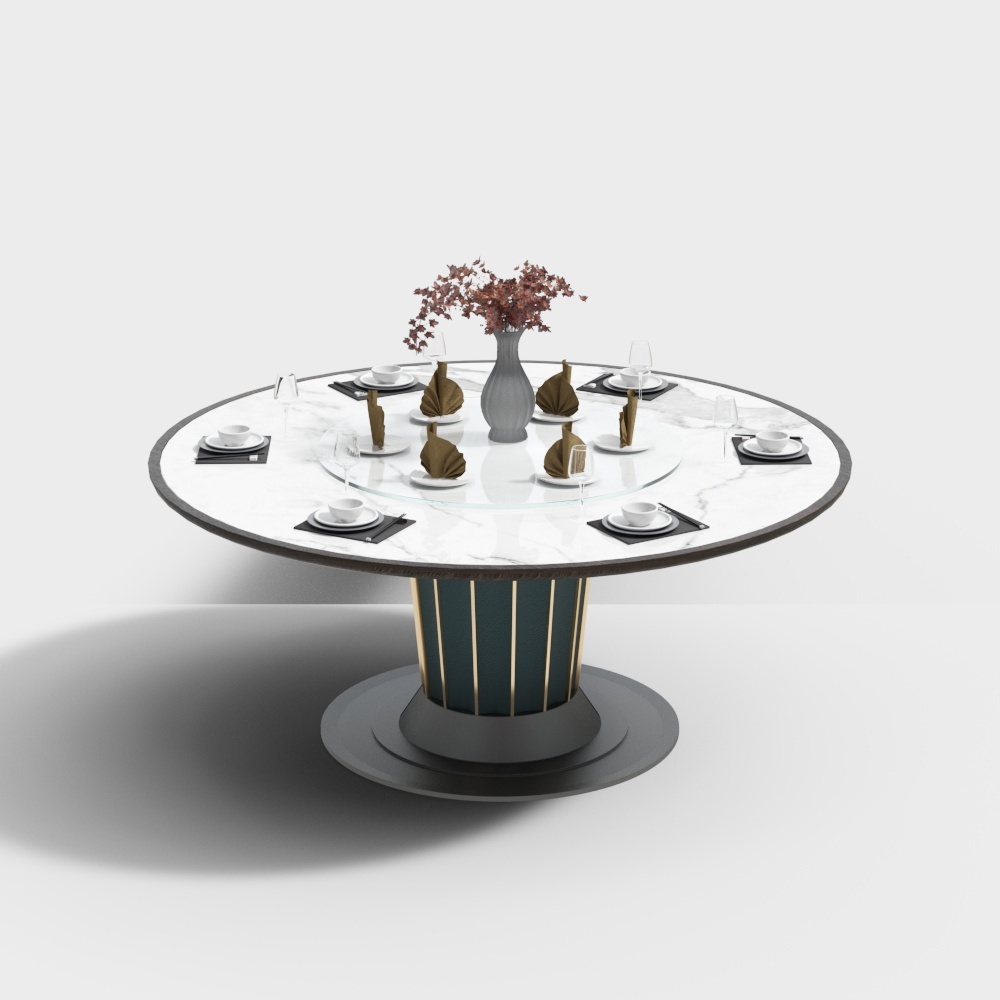 Elegant Low-Poly Round Table 3D model