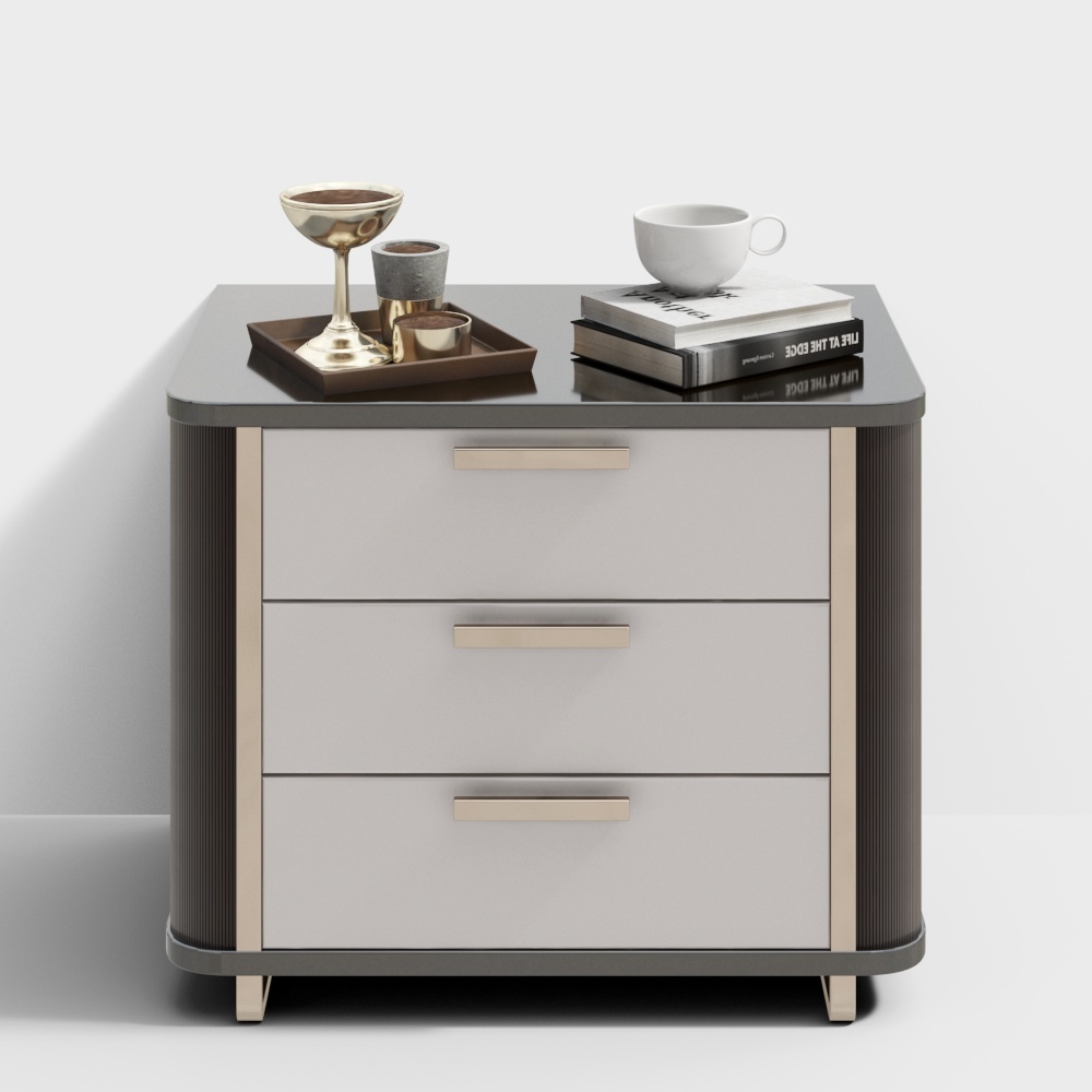 Masasanty/Massa Saint-Modern Light Luxury Bedroom Bedside Table (Forget Lake Bay)