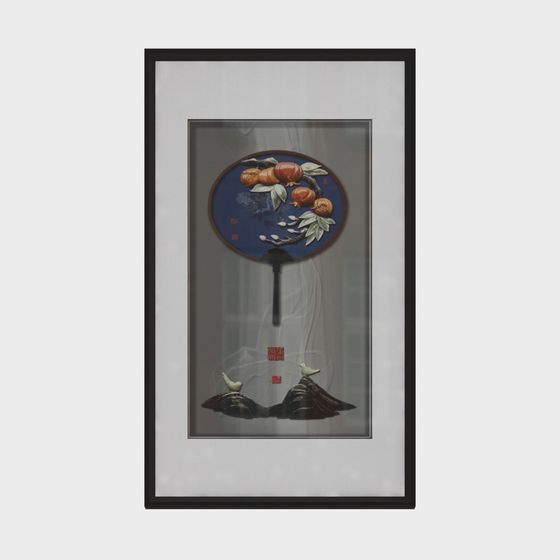 Elegant Fan-shaped Wall Art 3D model