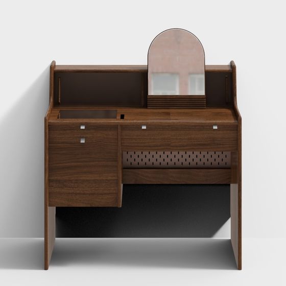 Elegant Vintage-Modern Makeup Vanity 3D model