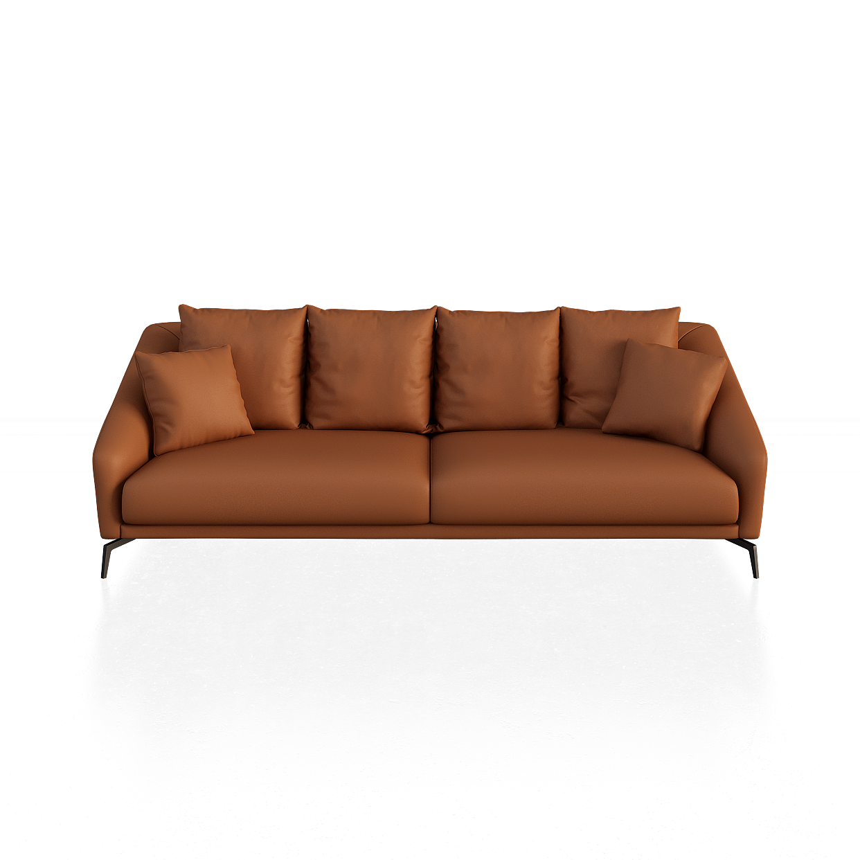 Urban Comfort Sofa 3D Model – Caramel Leather Design