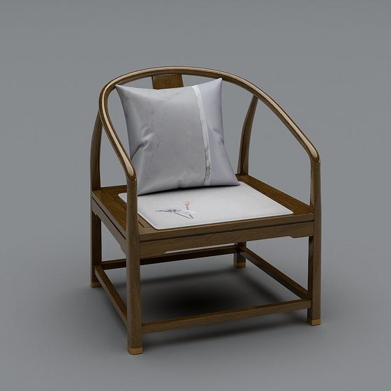 Elegant Eastern Aesthetic Chair 3D model