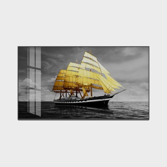 Sailing the Skies: A Golden Ship 3D model for Creative Projects