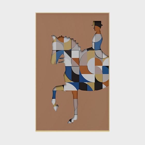 Stylish Abstract Horse Rider 3D model