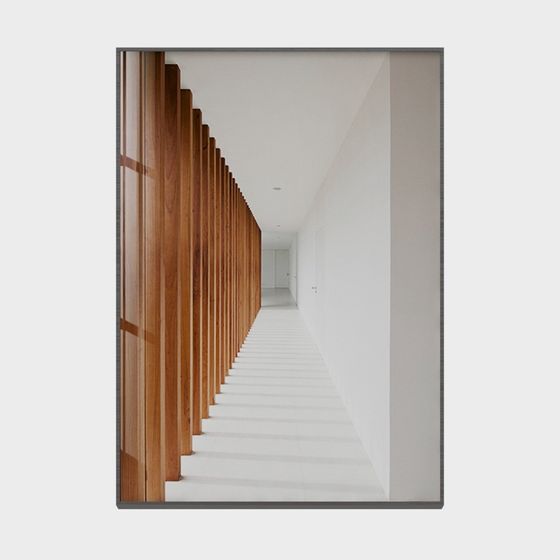 Linear Corridor 3D model for Modern Spaces