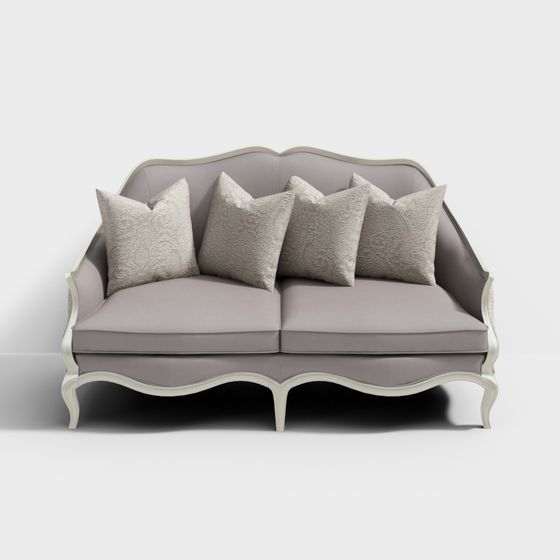 Stylish Rococo-Inspired Sofa 3D model for Modern Interiors