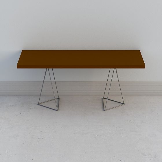 Triangular Support Long Table 3D model for Creative Spaces