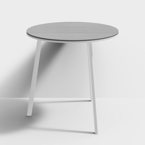 Low-Polygon Round Table 3D model