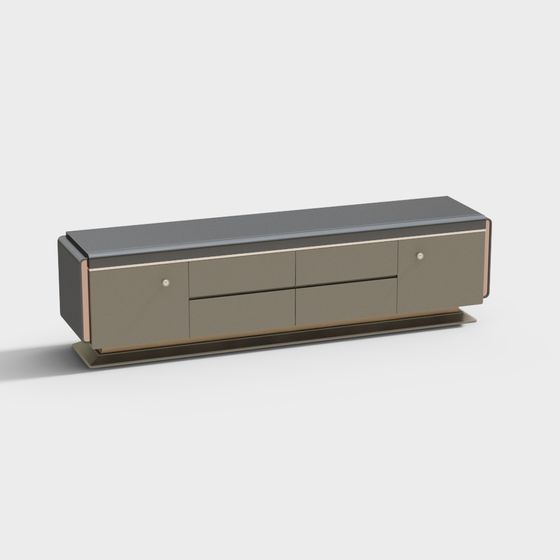 Sleek TV Unit 3D model for Modern Interiors