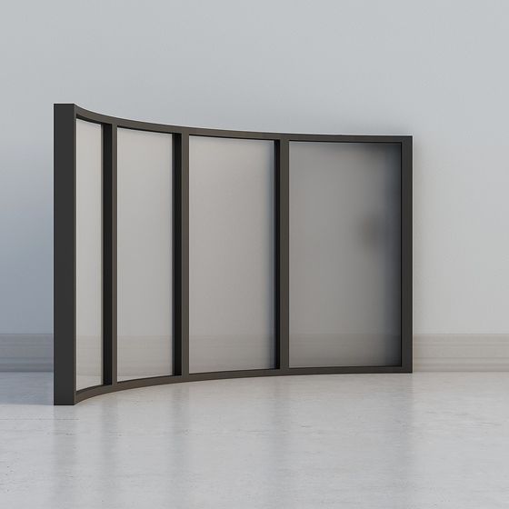 Curved Glass Partition 3D model