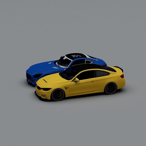 Futuristic Low-Polygon Sports Cars 3D model