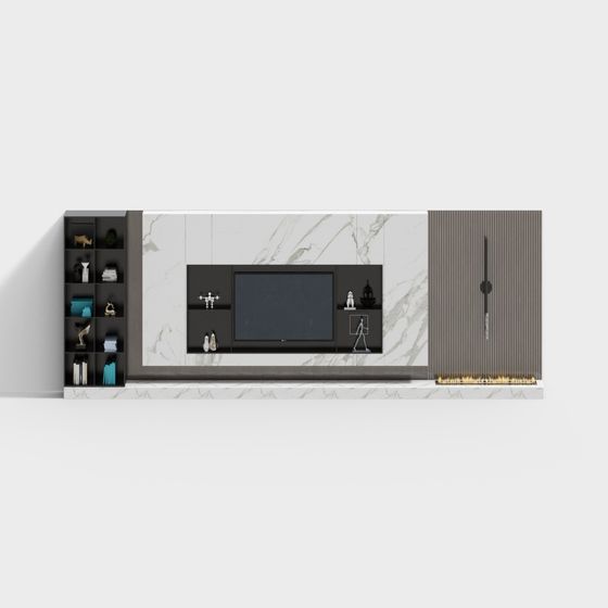 Urban Living Room Fireplace 3D model for Modern Spaces