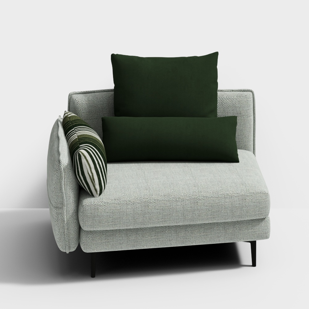 Caen Home - Caen Serie - Mehrpersonen Sofa - 1C-11188A: Einzelsitz mit rechtem Armlehne