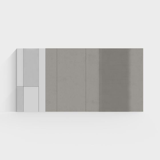 Elegant Low-Poly Gray Wall 3D model